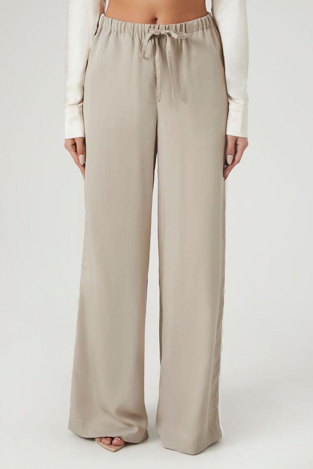 Striped-Trim Wide-Leg Pants